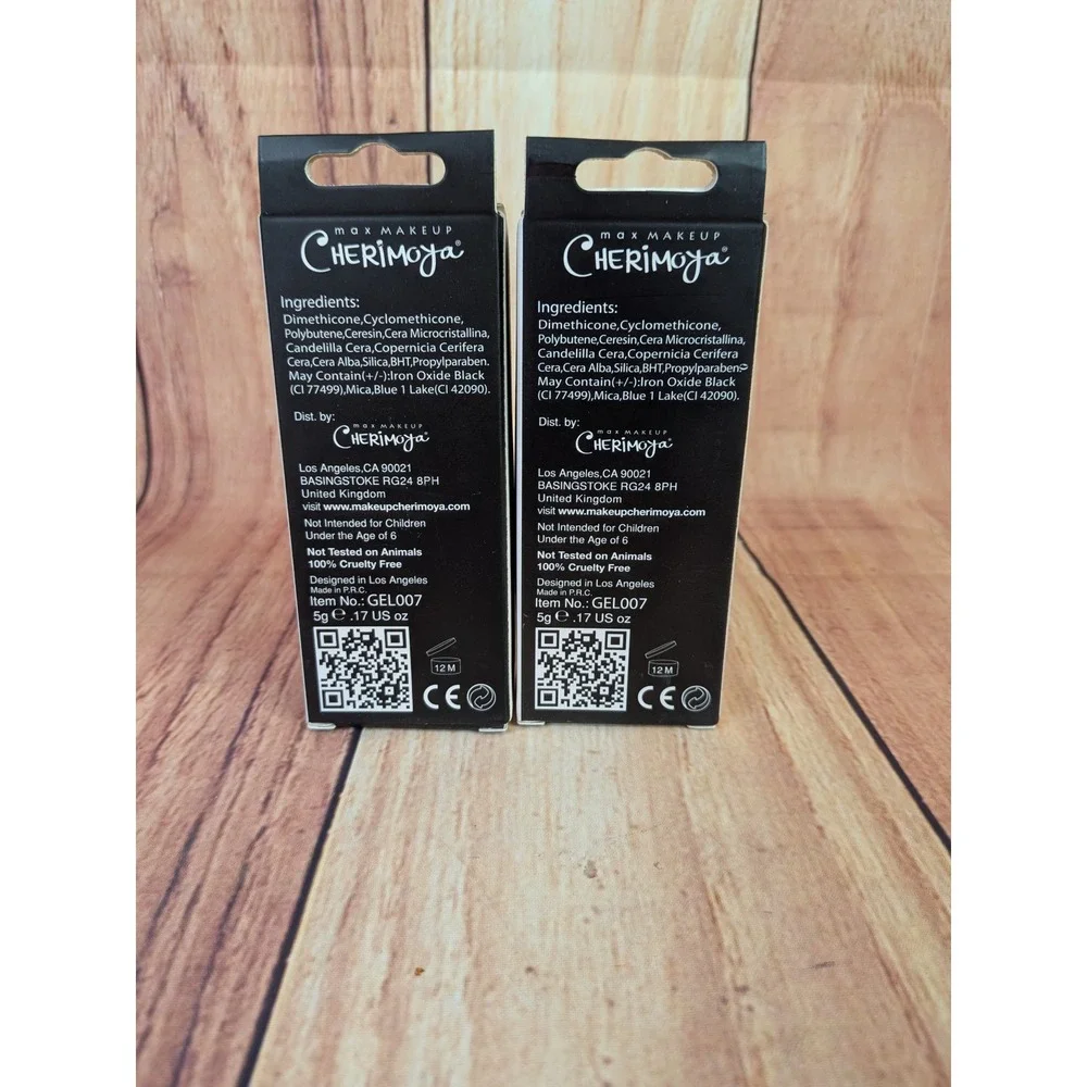 2 PK Max Makeup Cherimoya Limited Edition Creamy Gel Eyeliner Black Gold Dust